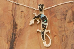 Calvin Begay Night Sky Sterling Silver Gecko Pendant